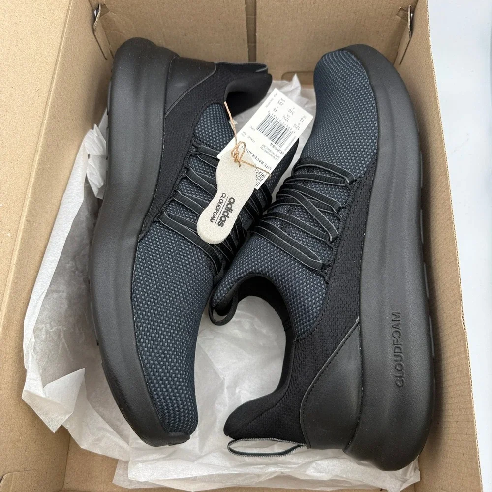 adidas Lite Racer Adapt 7.0 Wide Shoes Mens Size 13 Black Carbon Running IE8684